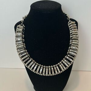 NWT CHICO'S Kimmi Collar Pave Crystal Silver Cubic Zirconia Necklace